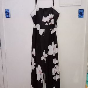 Black Floral Jumpsuit. Size XL